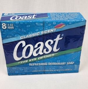 Coast Classic Scent "The Eye Opener" Deodorant Soap 4Oz 8 Bars Count